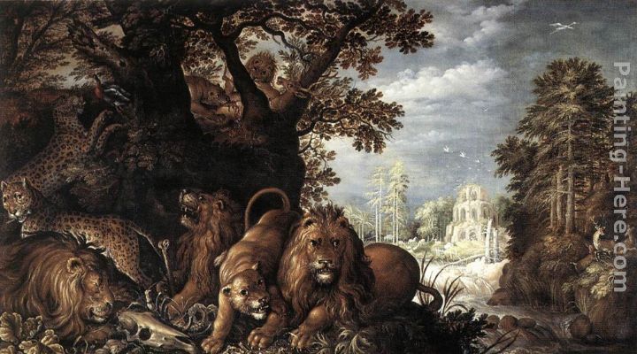 Landscape with Wild Animals painting - Roelandt Jacobsz Savery Landscape with Wild Animals art painting